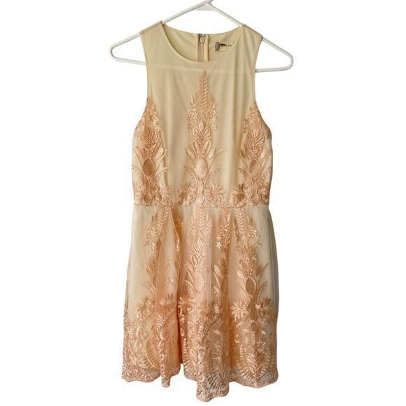 Altar'd State Dresses & Skirts - Altar’d State Womens Small Embroidered Tulle Dress Blush Sleeveless Fit Flare